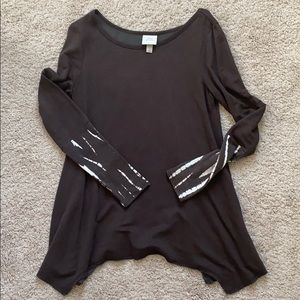 Long sleeve top with detailed sleeves